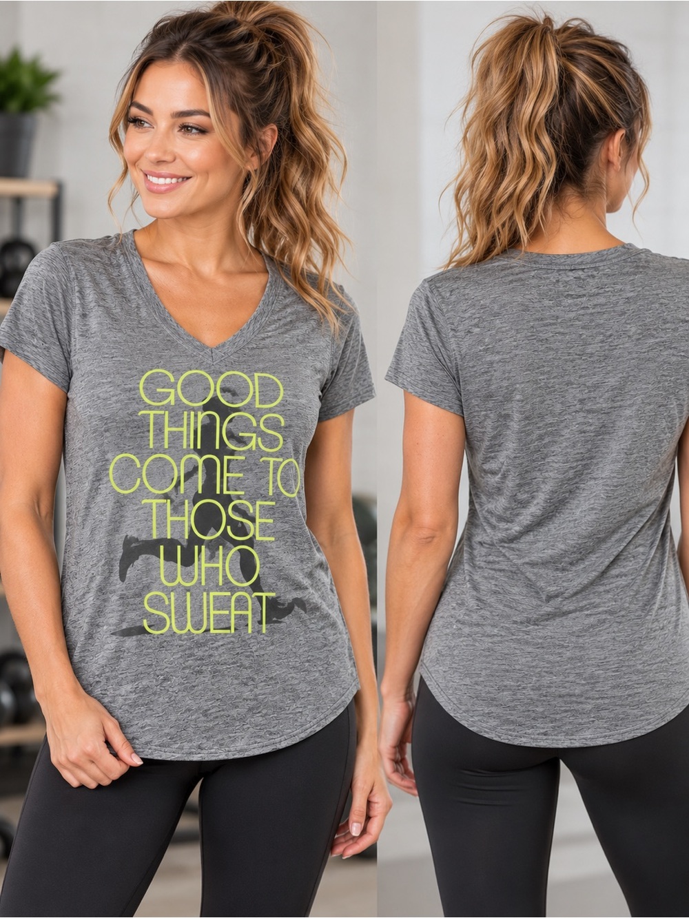 Tek Gear Dry Tek Women's M “Good Things Come to Those Who Sweat” Graphic Tee